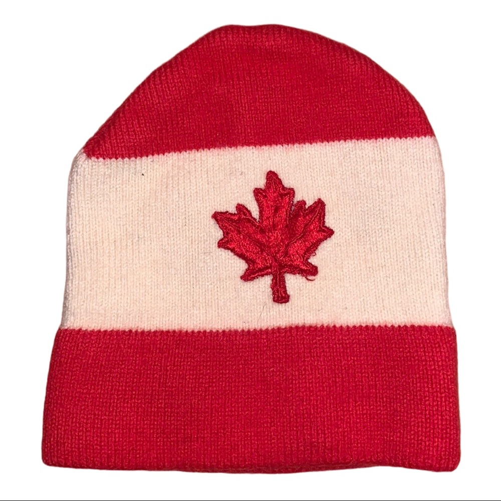 VTG Pure Wool Canada Insignia Wool Knit Winter Hat Toque